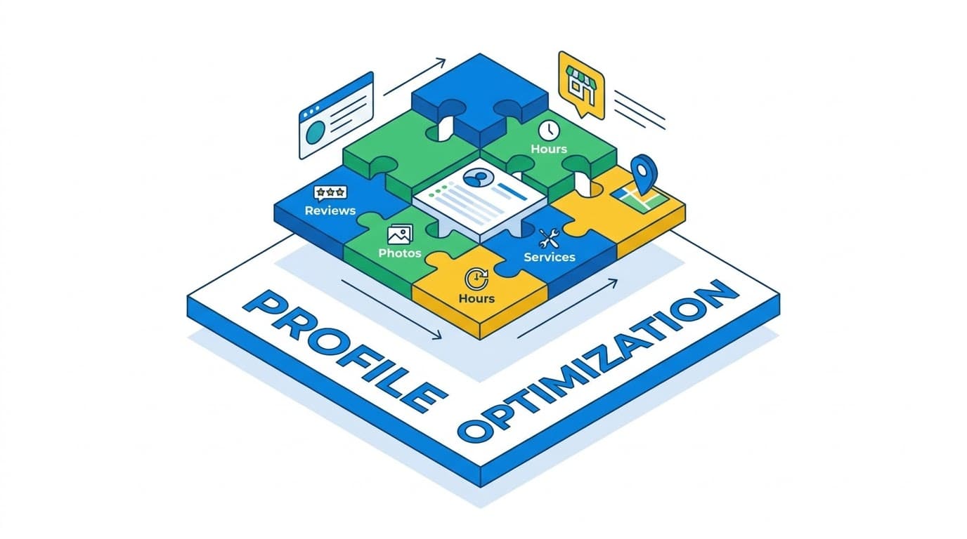Pièces de puzzle d'optimisation Google Business Profile